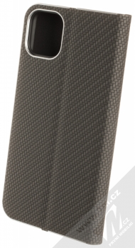 Forcell Carbon Silver flipové pouzdro pro Apple iPhone 11 Pro Max černá (black) zezadu
