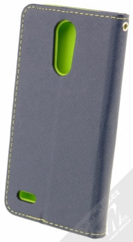 Forcell Fancy Book flipové pouzdro pro LG K10 (2017) modrá limetkově zelená (blue lime) zezadu