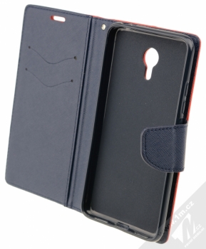 Forcell Fancy Book flipové pouzdro pro Meizu M3 Note červeno modrá (red blue) otevřené