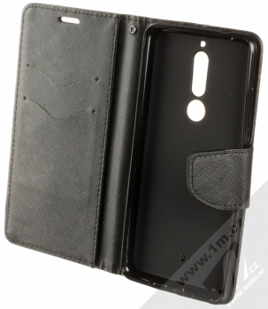 Forcell Fancy Book flipové pouzdro pro Nokia 5.1 černá (black) otevřené