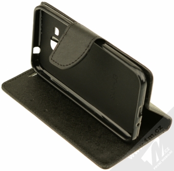 Forcell Fancy Book flipové pouzdro pro Samsung Galaxy J3 (2016) černá (black) stojánek