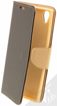 Forcell Fancy Book flipové pouzdro pro Sony Xperia L1 černá zlatá (black gold)