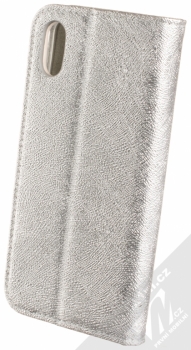 Forcell Magic Book flipové pouzdro pro Apple iPhone X stříbrná (silver) zezadu