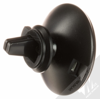 Forcell Ring Wireless Charger magnetický držák s bezdrátovým nabíjením do mřížky ventilace automobilu černá (black) konektor