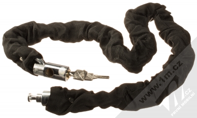 Forever CHL-110 řetězový zámek s uzamykáním klíčem na koloběžku, kolo, motocykl a skútr černá (black) odemčené