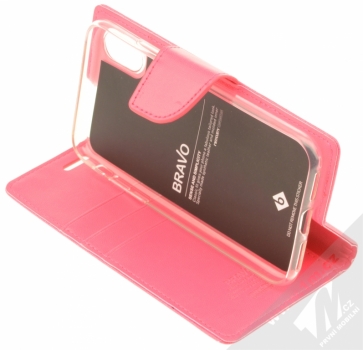 Goospery Bravo Diary flipové pouzdro pro Apple iPhone X sytě růžová (hot pink) stojánek