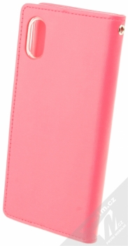 Goospery Bravo Diary flipové pouzdro pro Apple iPhone X sytě růžová (hot pink) zezadu
