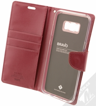 Goospery Bravo Diary flipové pouzdro pro Samsung Galaxy S8 Plus vínově červená (wine red) otevřené