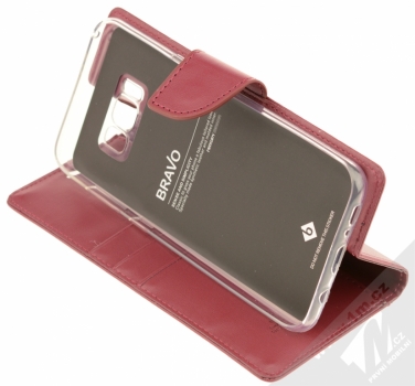 Goospery Bravo Diary flipové pouzdro pro Samsung Galaxy S8 Plus vínově červená (wine red) stojánek