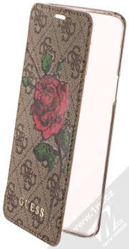 Guess 4G Flower Desire Booktype Case flipové pouzdro pro Samsung Galaxy S9 (GUFLBKS94GROB) hnědá (brown)