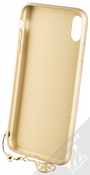 Guess Charms 4G ochranný kryt pro Apple iPhone XS Max (GUHCI65GF4GGR) šedá zlatá (grey gold) zepředu