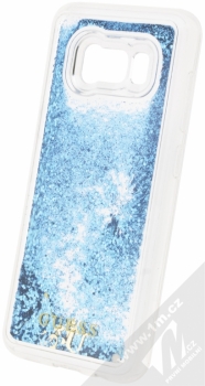 Guess Liquid Glitter Hard Case ochranný kryt s přesýpacím efektem třpytek pro Samsung Galaxy S8 (GUHCS8GLUFLBL) modrá průhledná (blue transparent) animace 3