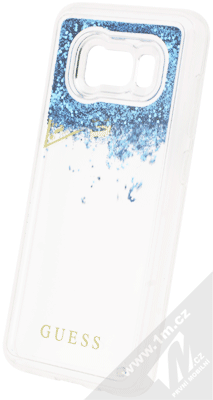 Guess Liquid Glitter Hard Case ochranný kryt s přesýpacím efektem třpytek pro Samsung Galaxy S8 (GUHCS8GLUFLBL) modrá průhledná (blue transparent)