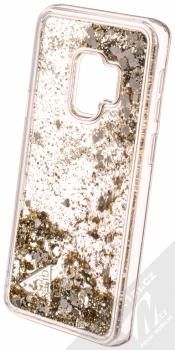 Guess Liquid Glitter Hard Case ochranný kryt s přesýpacím efektem třpytek pro Samsung Galaxy S9 (GUHCS9GLUFLGO) zlatá (gold) animace 4