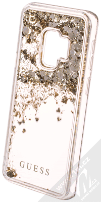 Guess Liquid Glitter Hard Case ochranný kryt s přesýpacím efektem třpytek pro Samsung Galaxy S9 (GUHCS9GLUFLGO) zlatá (gold)