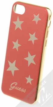 Guess Stars Soft Case ochranný kryt pro Apple iPhone 7 (GUHCP7STARE) červená zlatá (red gold metal)