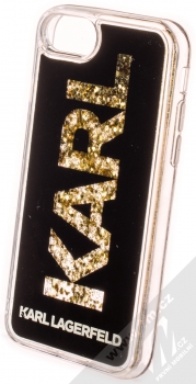 Karl Lagerfeld Karl Logo Liquid Glitter ochranný kryt s přesýpacím efektem třpytek pro Apple iPhone 6, iPhone 6S, iPhone 7, iPhone 8 (KLHCI8KAGBK) černá zlatá (black gold) zezadu