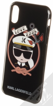 Karl Lagerfeld Karl Sailor ochranný kryt s motivem pro Apple iPhone X (KLHCPXKSB) černá (black)