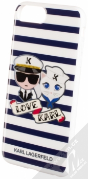 Karl Lagerfeld Sailors Stripes ochranný kryt s motivem pro Apple iPhone 6 Plus, iPhone 6S Plus, iPhone 7 Plus, iPhone 8 Plus (KLHCP7LKSS) bílá tmavě modrá (white navy blue)