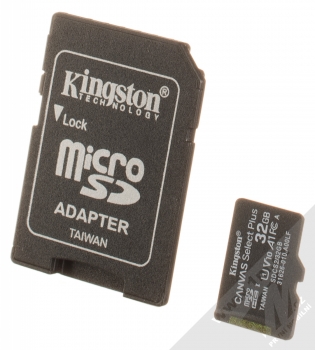 Kingston Canvas Select Plus microSDHC 32GB Speed Class I (U1) V10 paměťová karta + adaptér SD černá (black)