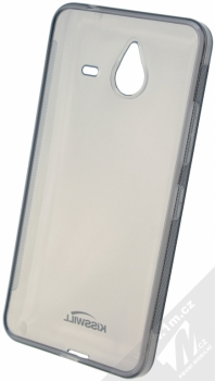Kisswill TPU Open Face silikonové pouzdro pro Microsoft Lumia 640 XL Dual Sim, Lumia 640 XL LTE černá průhledná (black) zepředu