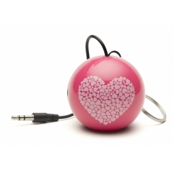 KitSound Mini Buddy Heart reproduktor pro mobilní telefon, mobil, smartphone - Srdce růžová (pink)