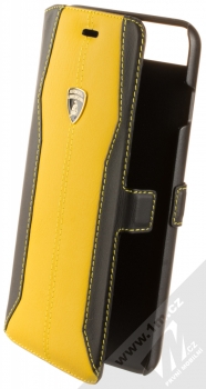 Lamborghini Huracan D1 Leather flipové pouzdro z pravé kůže pro Apple iPhone 7 Plus, iPhone 8 Plus (LB-SSHFCIP7P-HU/D1-YW) žlutá černá (yellow black)