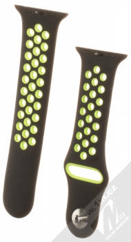 Maikes Sport Strap silikonový pásek na zápěstí pro Apple Watch 38mm, Watch 40mm černá zelená (black green)