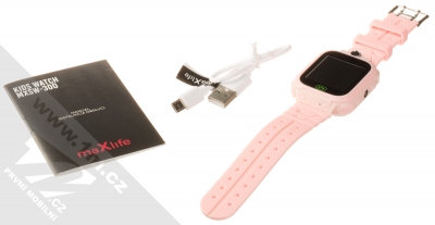 maXlife MXKW-300 Kids Watch dětské chytré hodinky s LBS lokalizací růžová (pink) balení