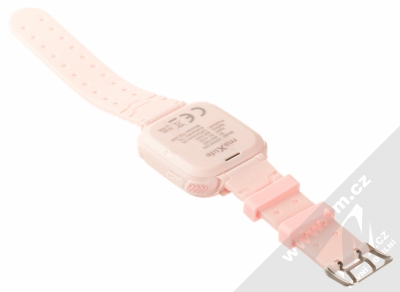 maXlife MXKW-300 Kids Watch dětské chytré hodinky s LBS lokalizací růžová (pink) rozepnuté zezadu