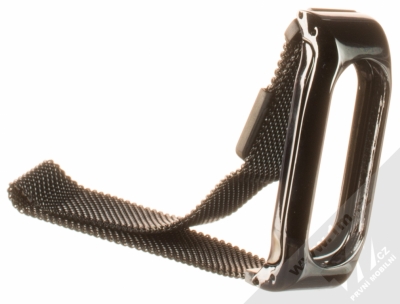 MiJobs Milanese Wristband magnetický pásek z leštěného kovu na zápěstí pro Xiaomi Mi Band 2 černá (black)