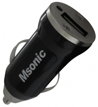 Msonic nabíječka do auta s USB výstupem 1A pro mobilní telefon, mobil, smartphone černá (black)