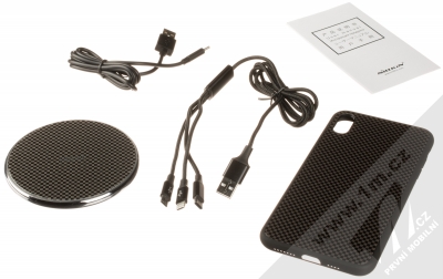 Nillkin Fancy Gift Set sada ochranného krytu, USB kabelu a podložky pro bezdrátové nabíjení pro Apple iPhone XS Max černá (black) balení