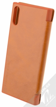 Nillkin Qin flipové pouzdro pro Sony Xperia XZ hnědá (brown) zezadu