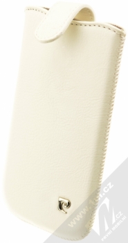 Pierre Cardin SLIM H10-12WT vertikální výsuvné kožené pouzdro bílá (white)