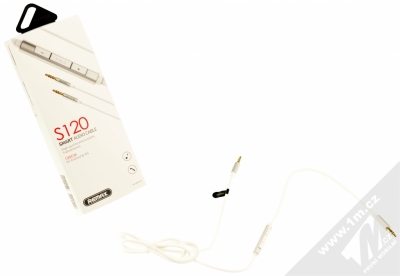 Remax S120 Smart Audio Cable hudební kabel s ovladačem a jack 3,5mm konektory bílá (white) balení