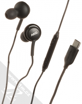Samsung EO-IC100BB originální stereo headset AKG s tlačítkem a USB Type-C konektorem černá (black)