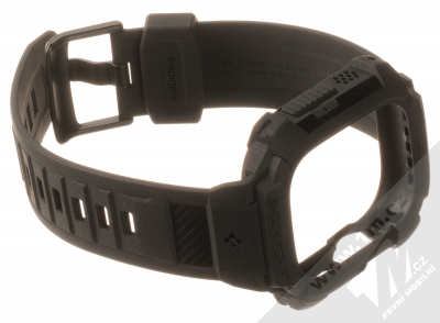 Spigen Rugged Armor Pro odolný ochranný kryt pro Apple Watch Ultra 49mm černá (matte black) rozepnuté