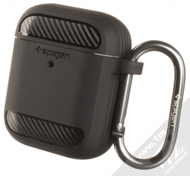 Spigen Rugged Armor silikonové pouzdro pro sluchátka Apple AirPods černá (matte black)