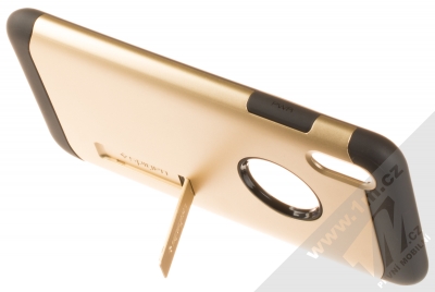 Spigen Slim Armor odolný ochranný kryt se stojánkem pro Apple iPhone XS Max zlatá (champagne gold) stojánek