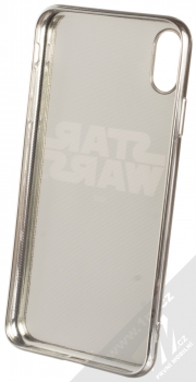 Star Wars Titulní Logo 003 TPU pokovený ochranný silikonový kryt s motivem pro Apple iPhone XS Max tmavě modrá stříbrná (dark blue silver) zepředu
