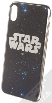 Star Wars Titulní Logo 003 TPU pokovený ochranný silikonový kryt s motivem pro Apple iPhone XS Max tmavě modrá stříbrná (dark blue silver)