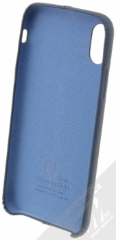 USAMS Joe kožený ochranný kryt pro Apple iPhone X modrá (blue) zepředu