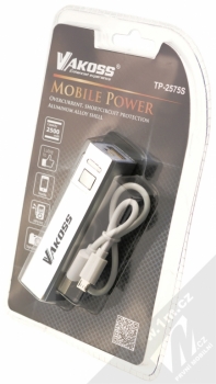 Vakoss TP-2575S PowerBank záložní zdroj 2500mAh pro mobilní telefon, mobil, smartphone stříbrná (silver) krabička