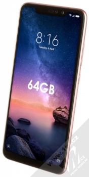 Xiaomi Redmi Note 6 Pro 4GB/64GB růžově zlatá (rose gold) šikmo zepředu