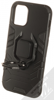 1Mcz Armor Ring odolný ochranný kryt s držákem na prst pro Apple iPhone 12 mini černá (black) otevřené