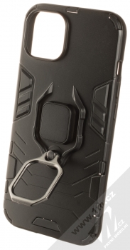 1Mcz Armor Ring odolný ochranný kryt s držákem na prst pro Apple iPhone 13 černá (black) držák