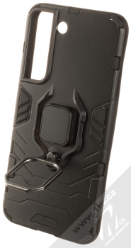 1Mcz Armor Ring odolný ochranný kryt s držákem na prst pro Samsung Galaxy S22 5G černá (black) držák