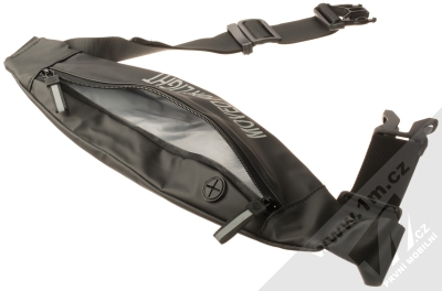 1Mcz Belt Fit Leather kožené sportovní pouzdro na pas s kapsičkou pro mobilní telefon od 5.0 do 6.5 palců černá (black) kapsička