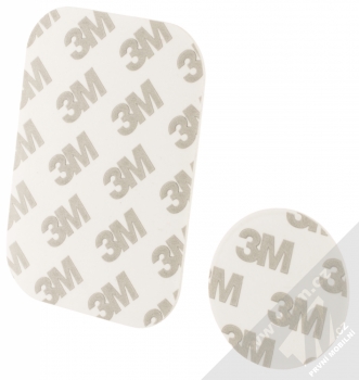1Mcz BFMCHWL Badge univerzální kovové plíšky s koženou vrstvou pro podporu magnetických držáků bílá (white) zezadu
